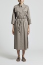 Woman Dress Stretch Cotton Light Satin Brown Clay