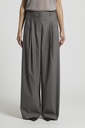 Palazzo Trousers With Pleats In Cotton Gabardine
