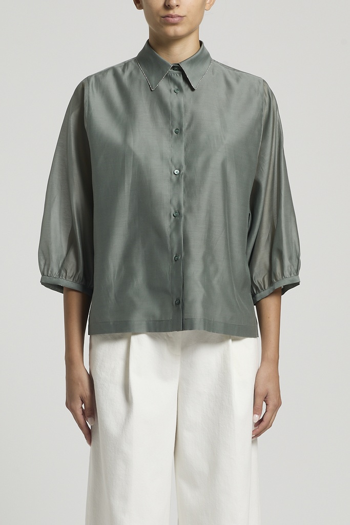 Organza And Matte Silk Shirt