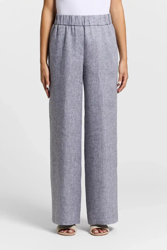 Trousers In Lightweight Pure Linen Canvas