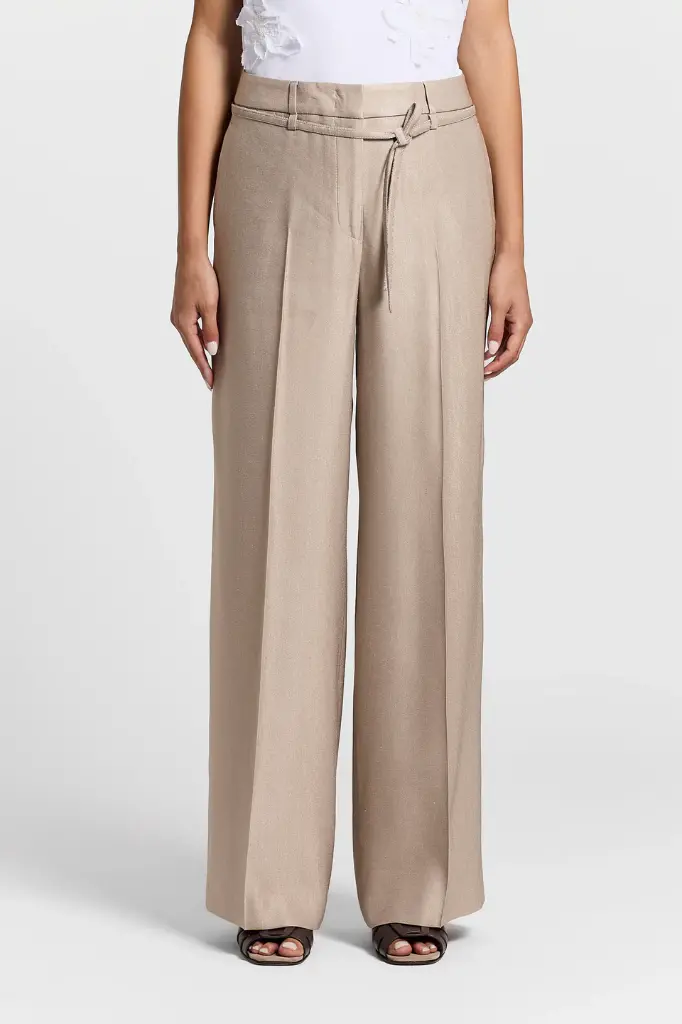 Palazzo Trousers In Viscose Linen