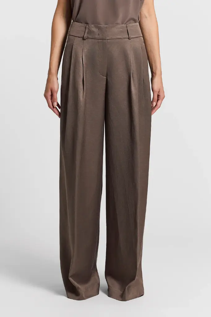 Viscose And Linen Twill Trousers