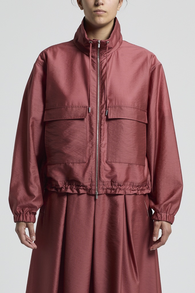 Woman Dust Coat Lyocell Blend Light Technical Plain Weave Photinia Red