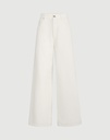 Dyed Denim Wide Trousers With Monili