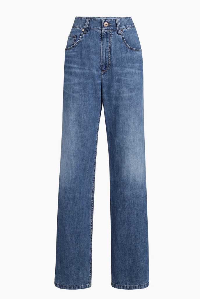 Lightweight Denim Contemporary Loose Trousers