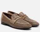 Sparkling Net Loafers In Leather