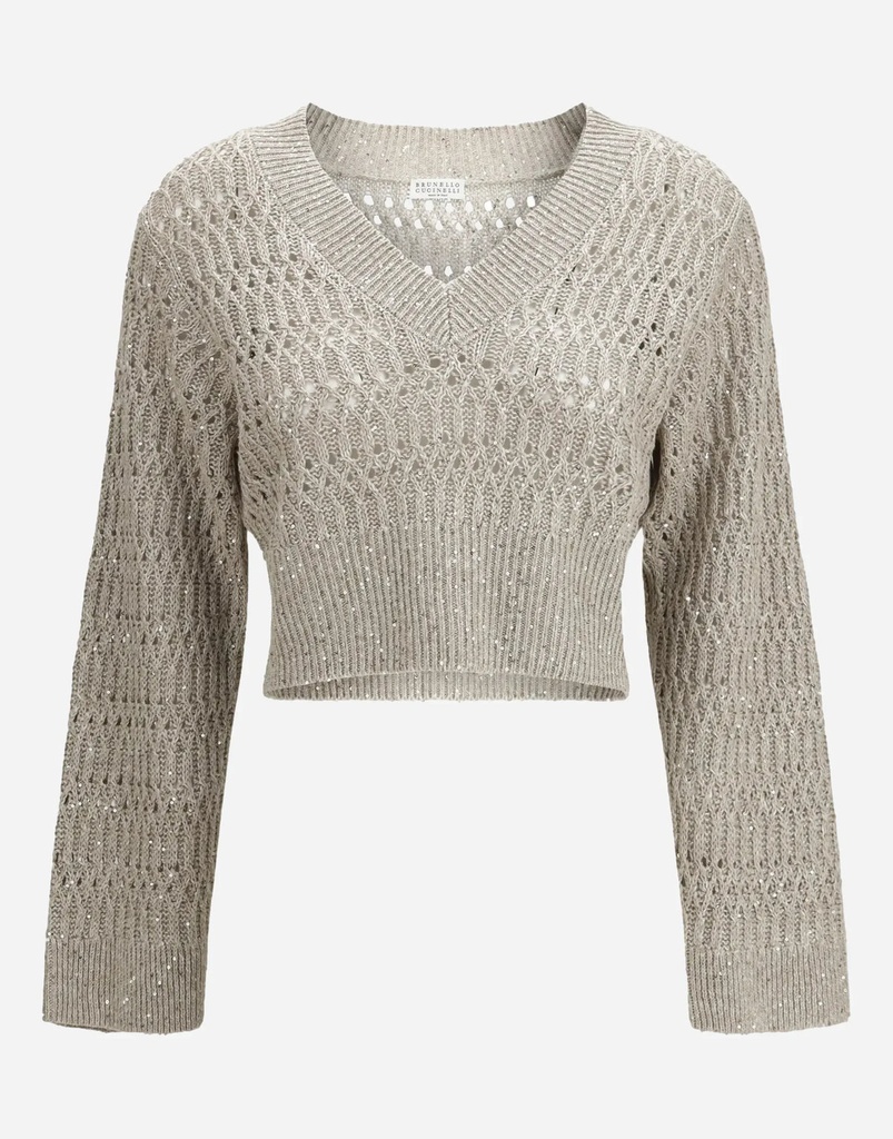 Linen Dazzling Braids Sweater