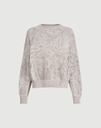 Dazzling Water Lillies Sweater In Linen And Cotton