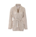 Dazzling water lillies belted cardigan in linen and cotton