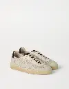 Cotton Knit Suede And Matte Calfskin Sneakers