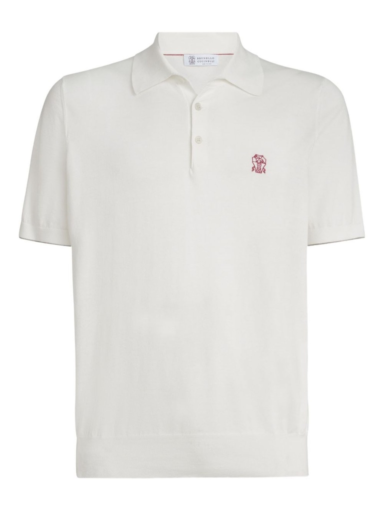 Cotton Lightweight Knit Polo Shirt With Logo
