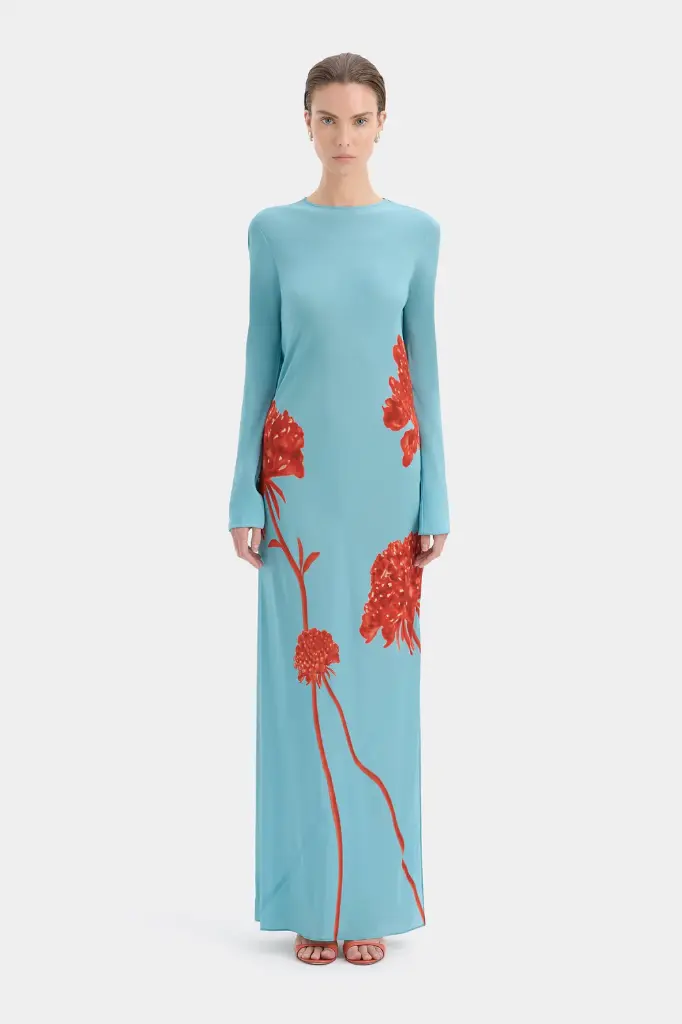 Amelie Long Sleeve Maxi Dress Flore