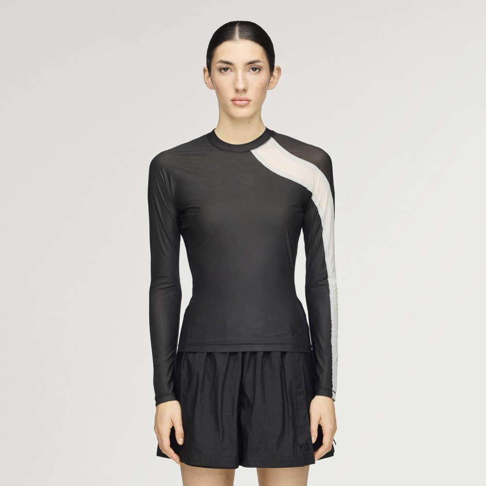 Y-3 Mesh Fitted Long Sleeve Tee