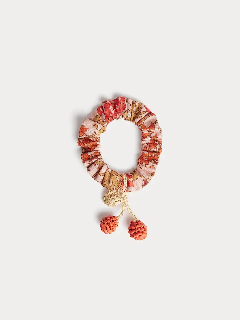 Elory Scrunchie with Pink Flowers