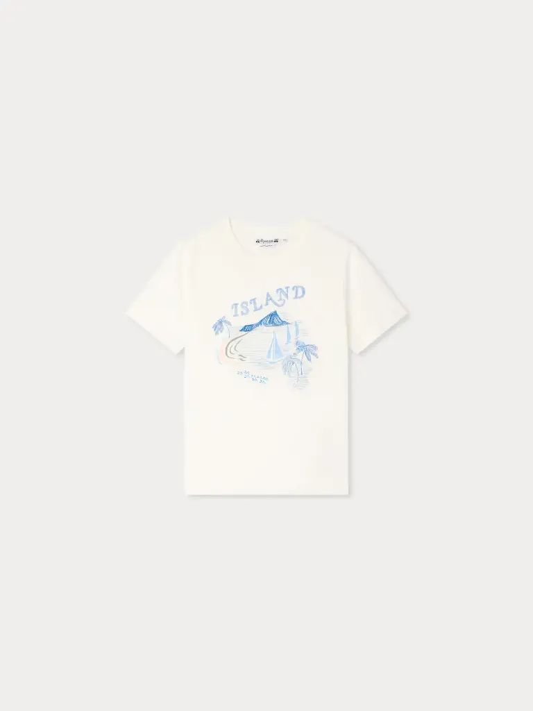 Thibald Organic Cotton T-Shirt with Island Print