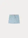 Tison Jacquard Denim Skirt With Cherry Print