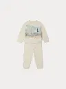 Leandre set in organic cotton and cashmere hand embroidered