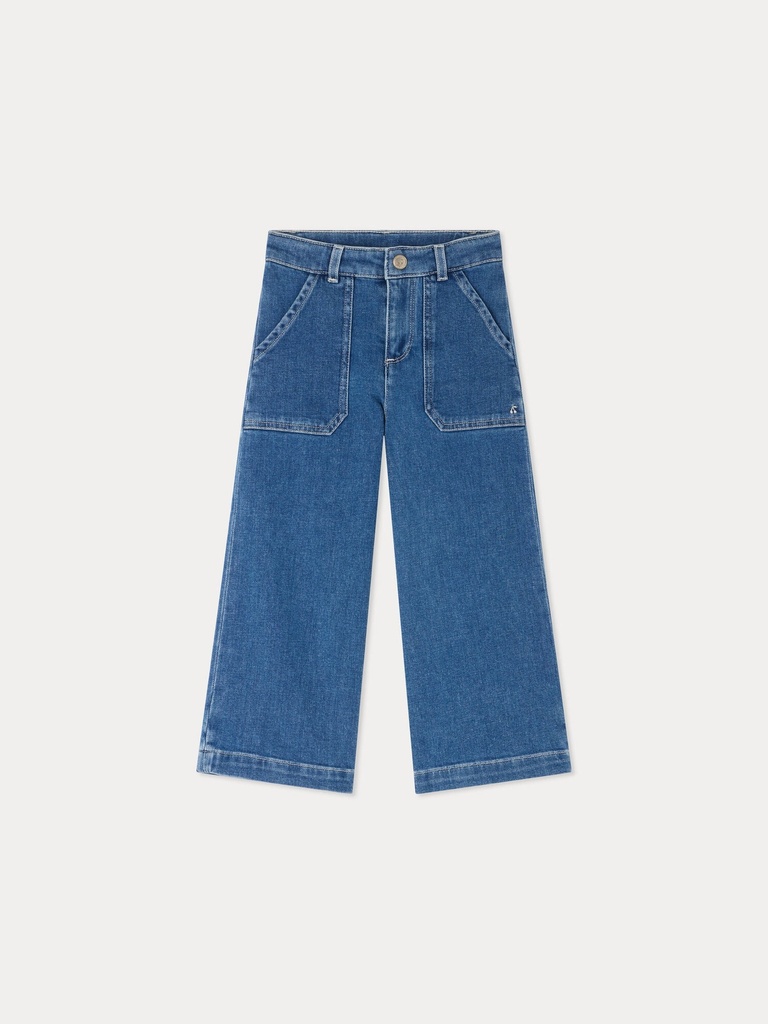 Jingle Medium Blue Wide- Leg Denim Trousers