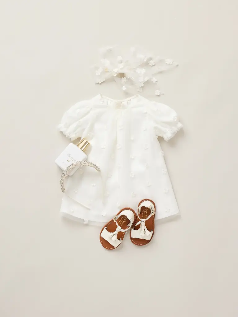 Lelisa Dress in Tulle Embroidered With Flowers