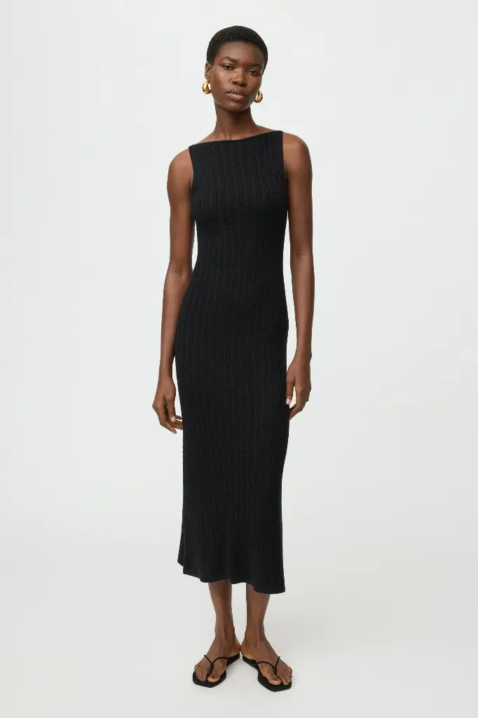 Fine Knit Cable Knit Dress