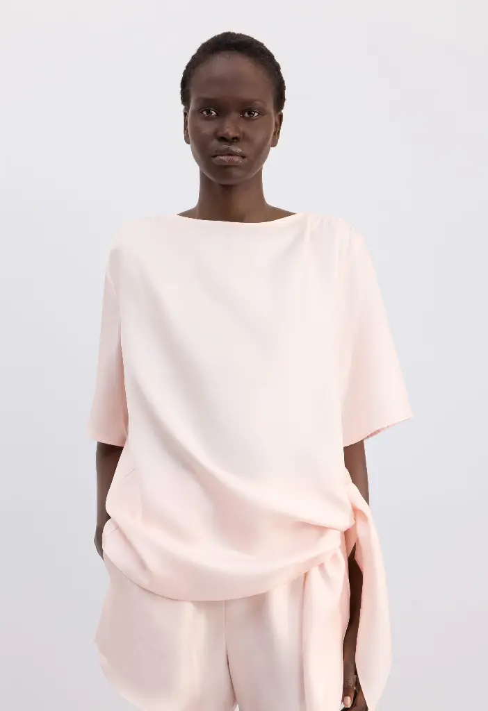 Mano Asymmetric Silk Top