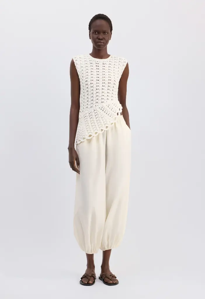 Saez Ruffled Crochet Top
