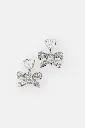 Crystal Heart Bow Drop Earrings