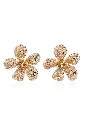 Gold Pearl Encrusted Flower Earrings