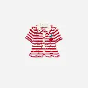 Cream And Red Stripe Knitted Top