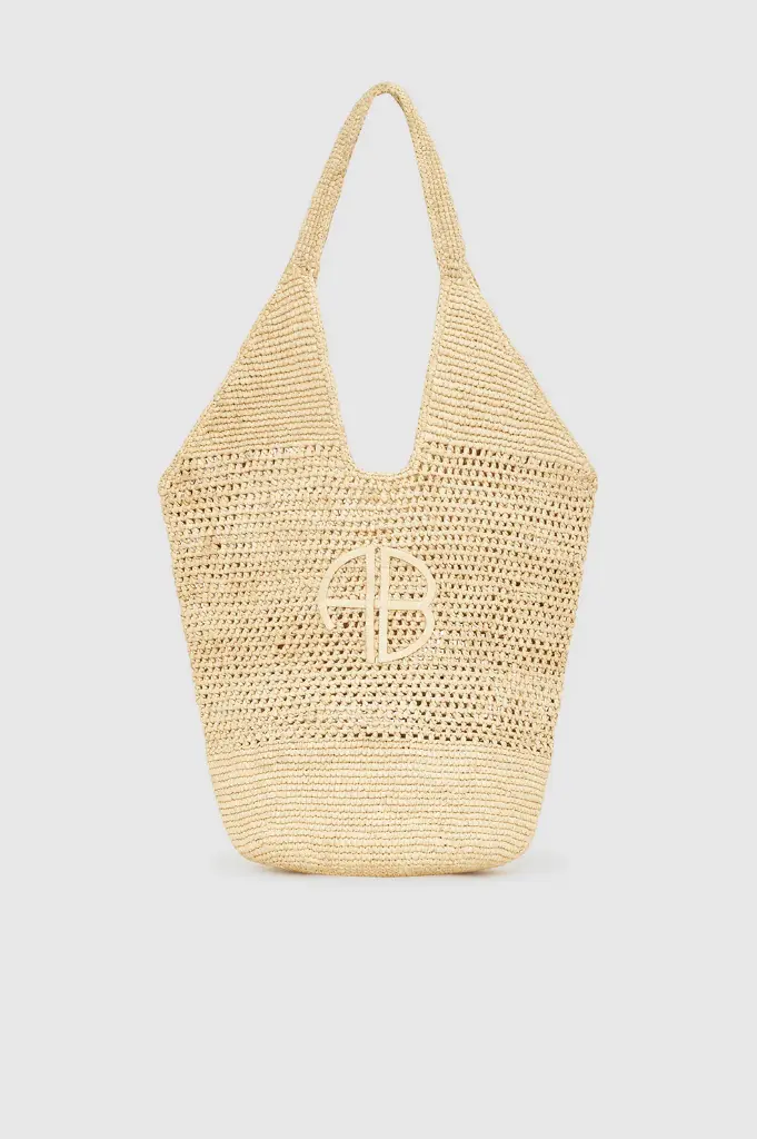 Leah Logo Hobo Raffia