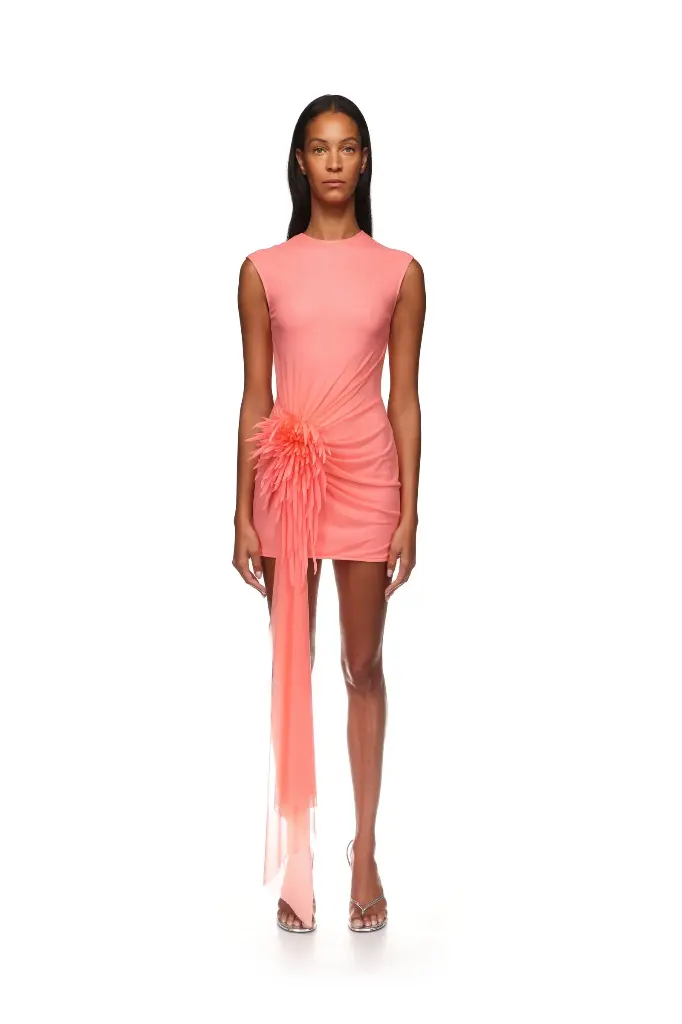 Cactus Dahlia and Drape Mini Dress