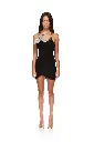 Crystal Leaf Neckline Mini Dress