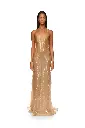 Gradient Sequin V Neck Gown