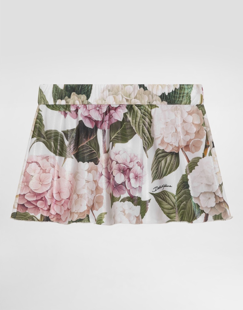 Hydrangea Print Short Skirt