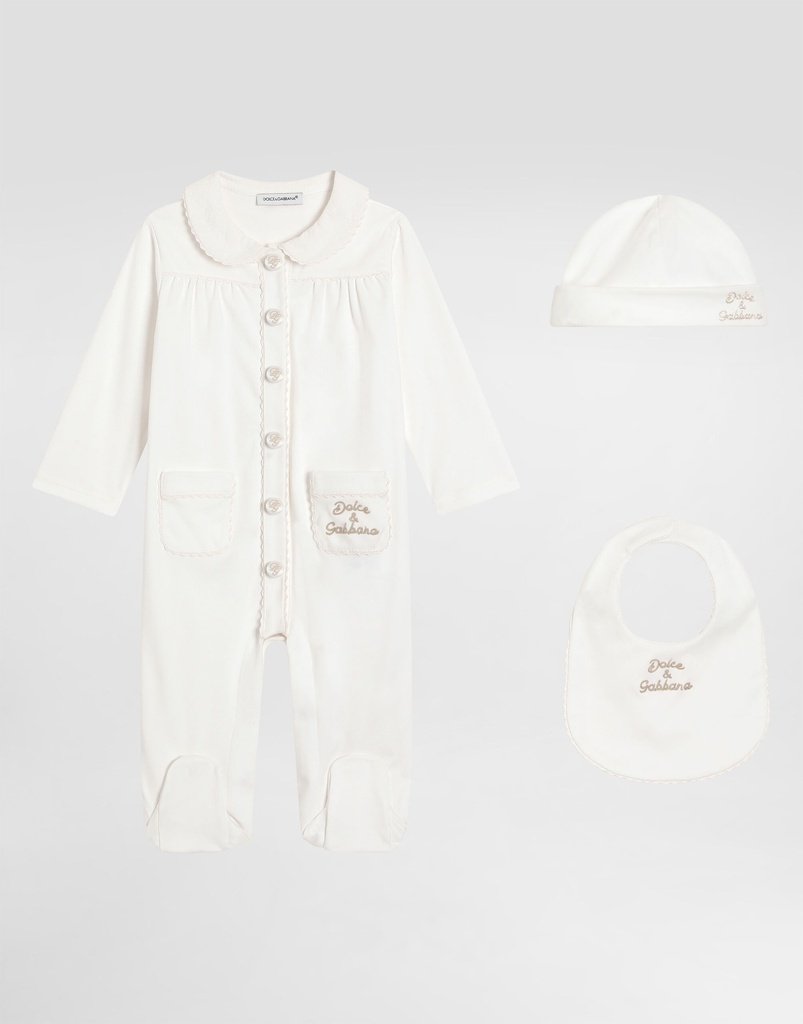 3 Piece Gift Set in Interlock and Linen with Embroidery