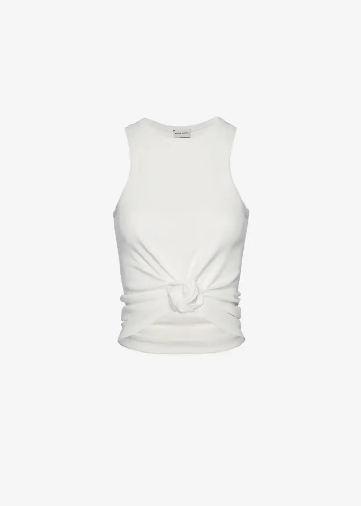Knotted Ribbed Tank Top 
