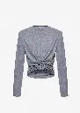 Knotted Longsleeve Jersey Blouse 