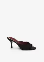Satin Pointed Toe Mules in Black