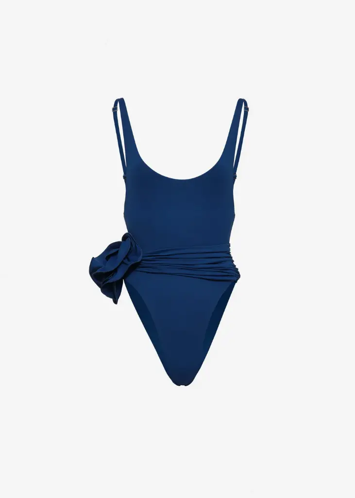 Flower Scoop Neck Swimsuit 