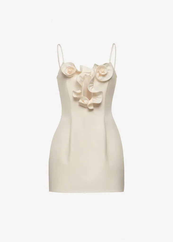 Cotton Flower Detail Mini Beach Dress