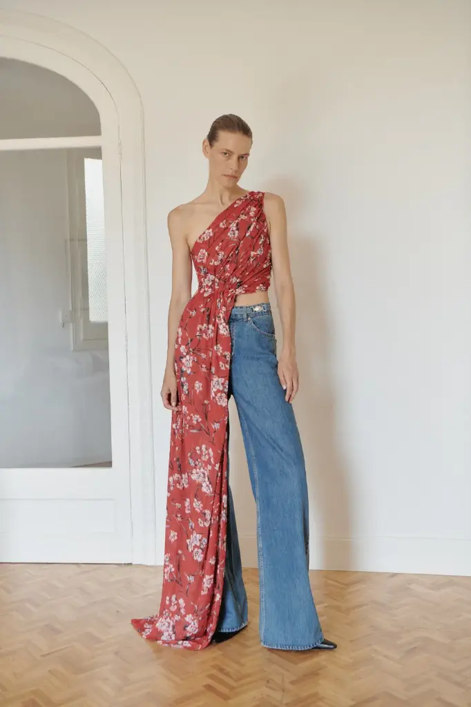 Flower Print Chiffon Top