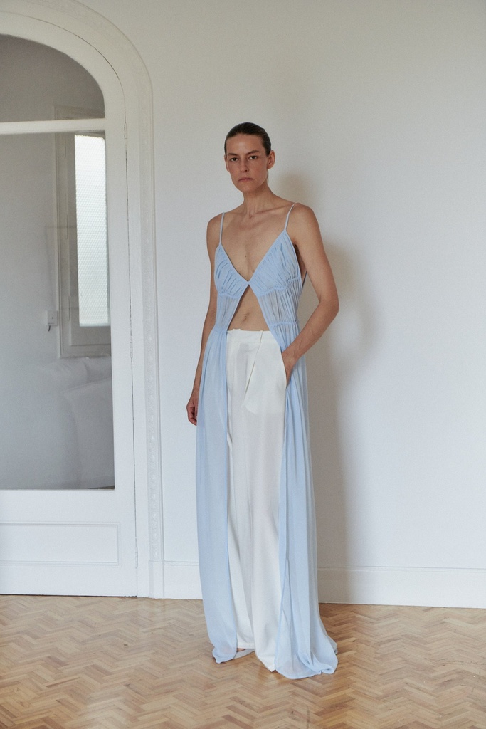 Baby Blue Chiffon Top