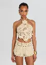 Isaure Metallic Crochet Top