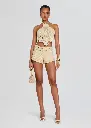 Margo Crochet Shorts in Metallic Ivory