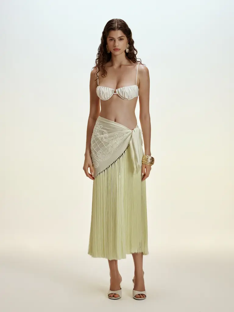 Diana Silk Embellished Skirt