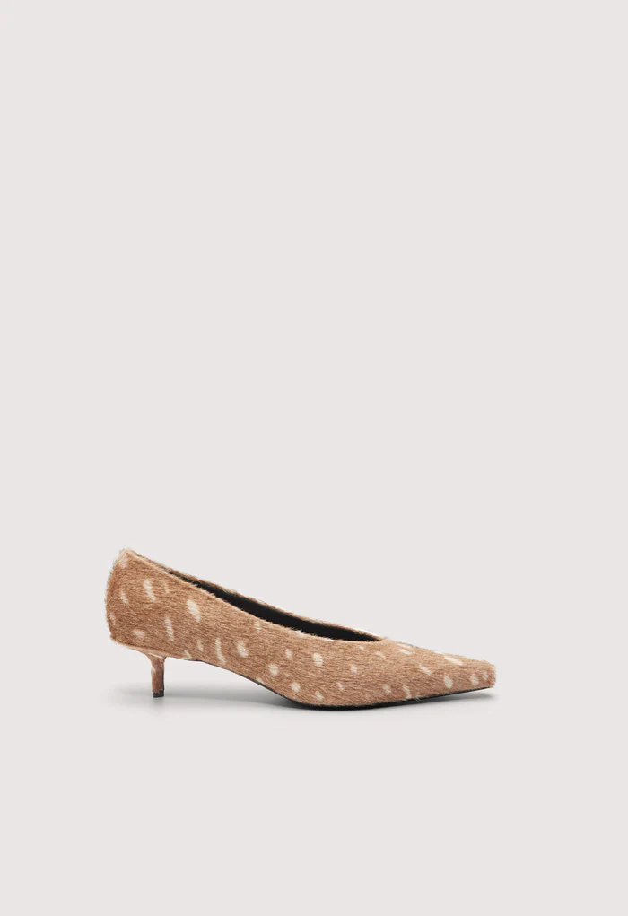 EKO Deer print pony-effect kitten heels