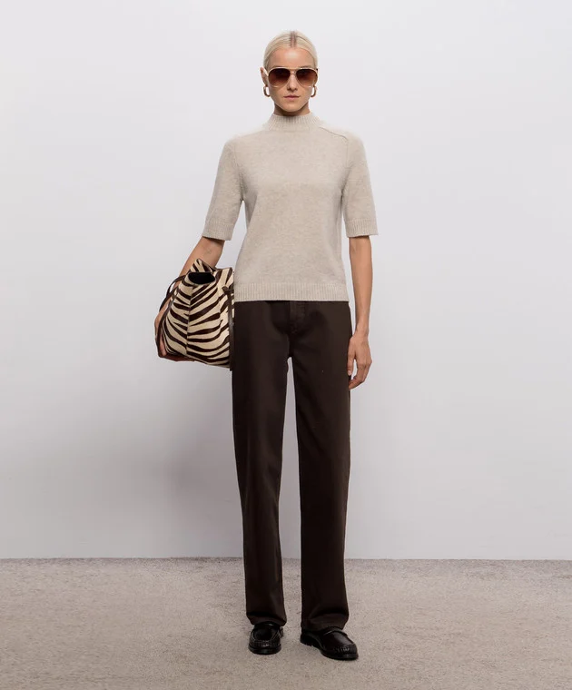 RUTH Stand collar cashmere top
