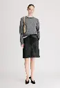 DEBI Pony-effect leather skirt