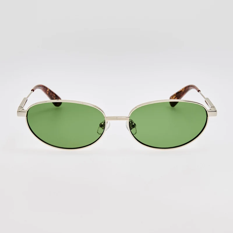 Alba Sunglasses in Silver and Green