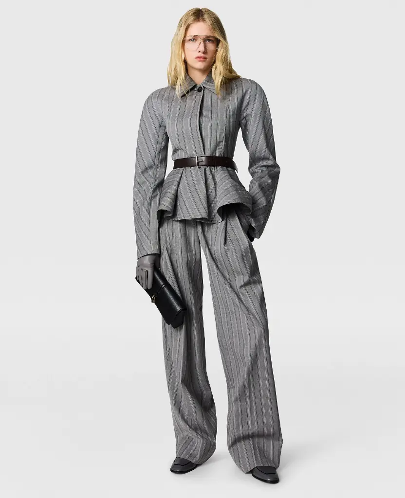 Lightweight Straight Striped Trousers